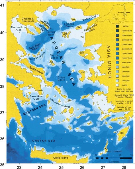 A map of the Aegean Sea